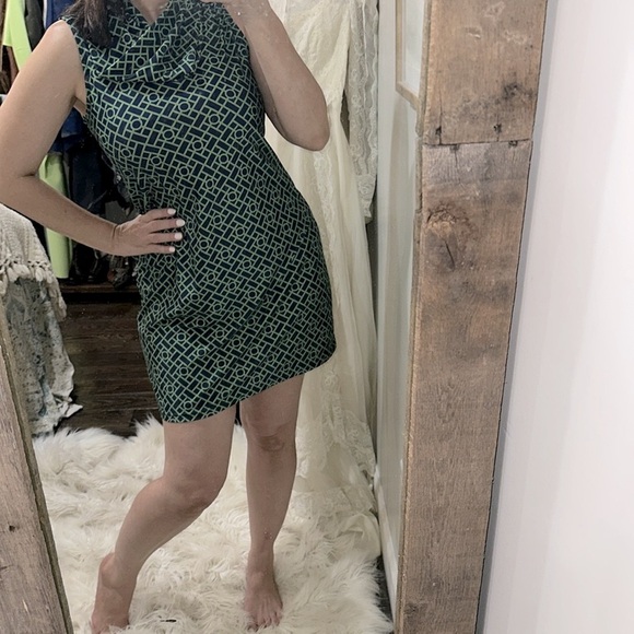 Haley & the Hound Geometric Green Sleeveless Dress size large - Picture 3 of 5